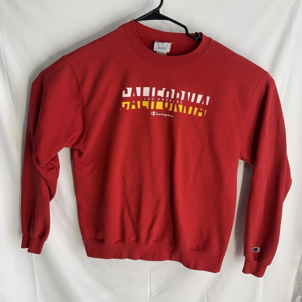 Champion California Los Angeles Crewneck Sweatshirt‎ Size Large Red